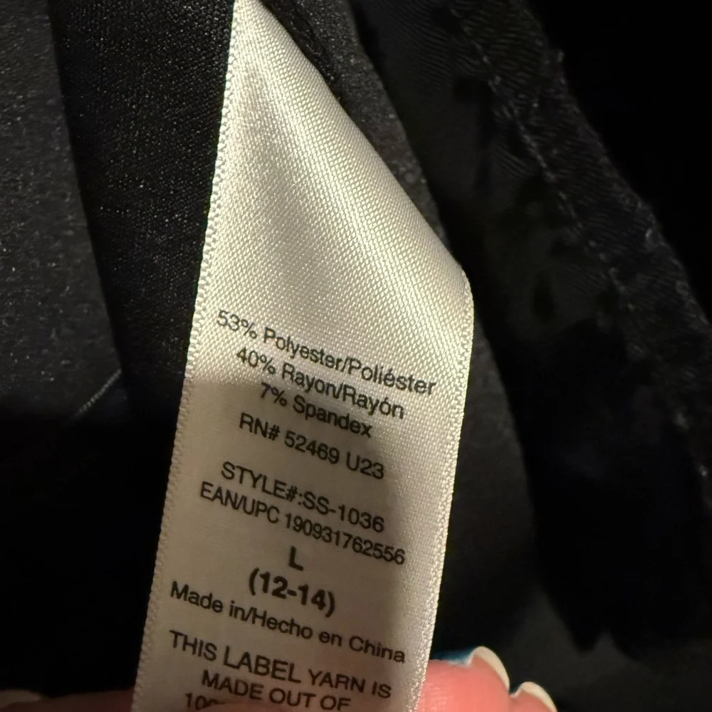 Black Open Front Blazer Women’s Large Stretch Work Office Minimalist Chic Jacket - Picture 4 of 5